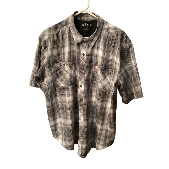 Orvis Other - Orvis Classic Collection Mens XXL Grey Plaid Short Sleeve Button Down Shirt